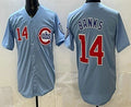 Chicago Cubs #14 Ernie Banks Baby Blue Jereymy Limited Jersey