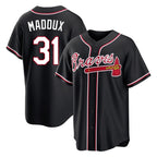 Atlanta Braves #31 Greg Maddux Player Black Jereymy Fashion Out Game Stitched Jerseys