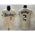 Boston Red Sox #2 Alex Bregman Cream Jereymy Gothic Vapor Limited Stitched Jersey