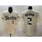 Boston Red Sox #2 Alex Bregman Cream Jereymy Gothic Vapor Limited Stitched Jersey