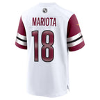 W.Commanders #18 Marcus Mariota White Jereymy Game Jersey