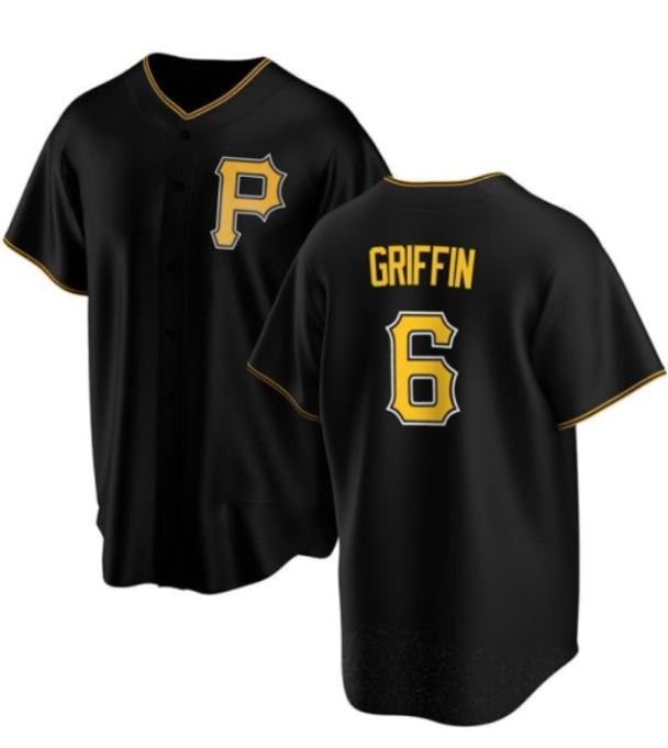 Pittsburgh Pirates #6 Konnor Griffin Black Jereymy Cool Base Stitched Jersey