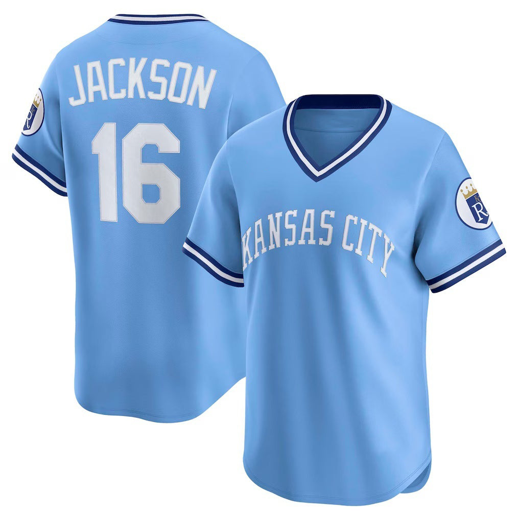 Kansas City Royals #16 Bo Jackson Light Blue Jereymy Throwback Cooperstown Collection Limited Jersey