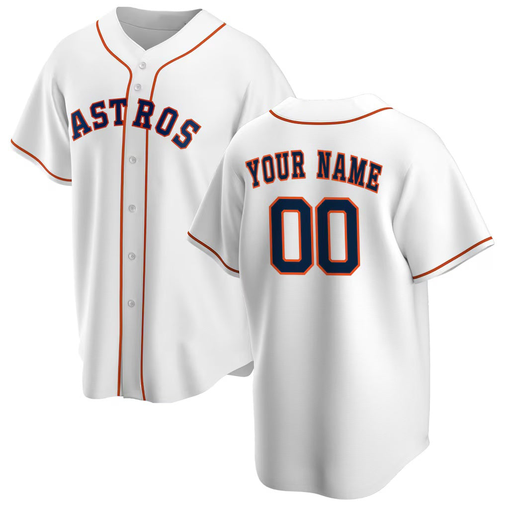 Custom Houston Astros White Jereymy Home Replica Jersey