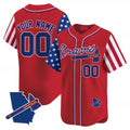 Custom Atlanta Braves 2024 Independence Day Vapor Premier Limited Jersey V2 ¨C Red Jereymy