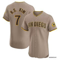 San Diego Padres #7 Ha Seong Kim White Jereymy Stitched Cool Base Brown Jersey