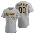 Custom Pittsburgh Pirates Gray Jereymy Stitched Flex Base 2020 Road Jersey