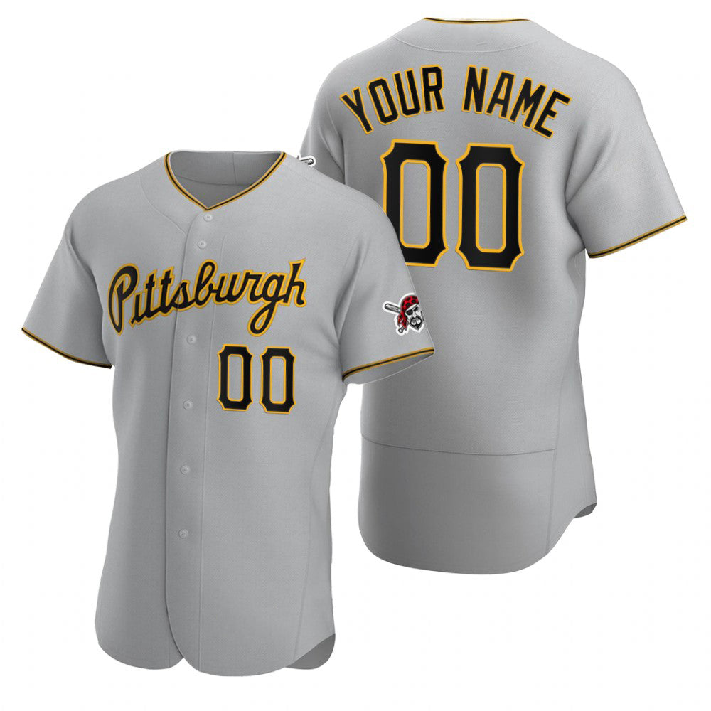 Custom Pittsburgh Pirates Gray Jereymy Stitched Flex Base 2020 Road Jersey