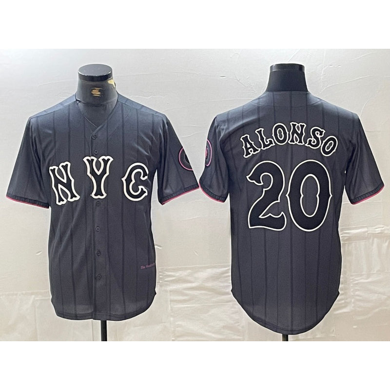 New York Mets #20 Pete Alonso Grey Jereymy 2024 City Connect Cool Base Stitched Jersey