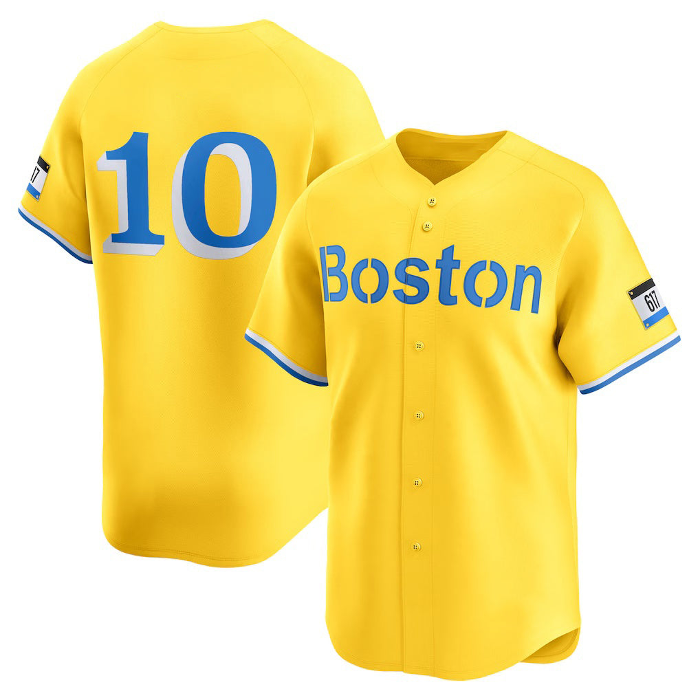 Boston Red Sox #10 Trevor Story Gold Jereymy City Connect Limited Player Jersey