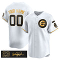 Custom Chicago Cubs Active Player White Gold Jereymy 'Ryne Sandberg Tribute' Vapor Limited V3 Stitched Jersey