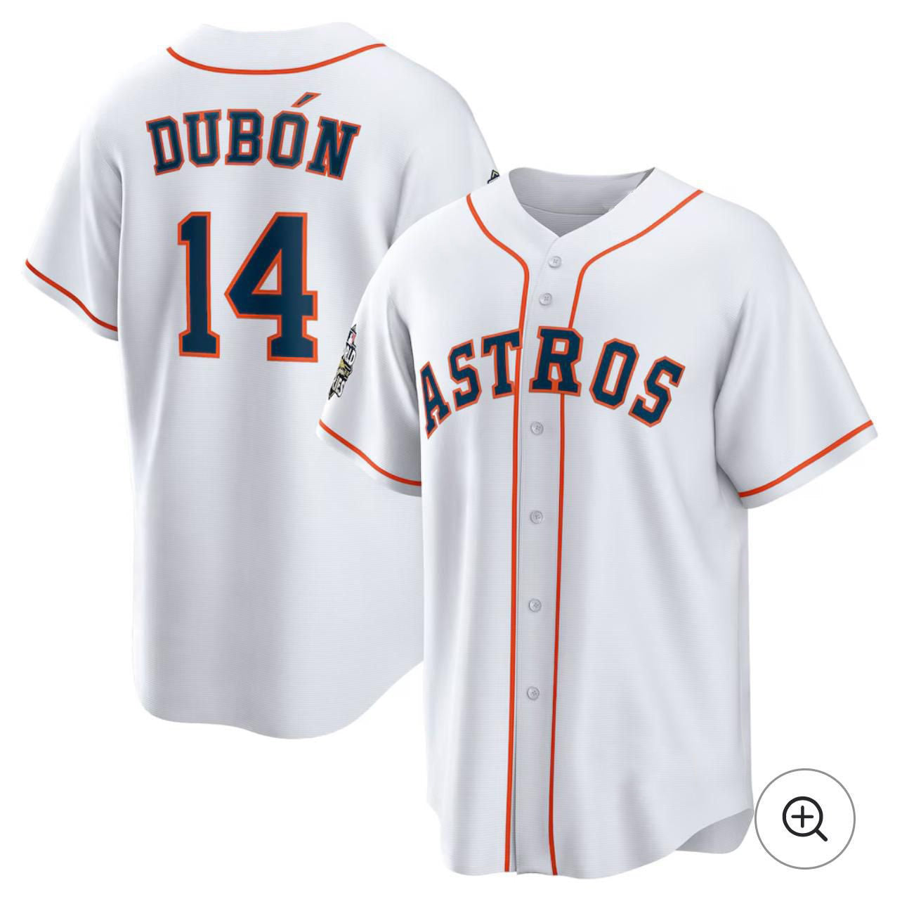 Houston Astros #14 Mauricio Dub¨®n White Jereymy Home Jersey