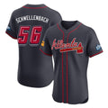 Atlanta Braves #56 Spencer Schwellenbach Player Navy Jereymy 2025 Speedway Classic Limited Elite Home Game Stitched Jerseys