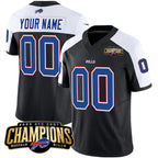 Custom B.Bills Active Player Black White Jereymy 2023 F.U.S.E. AFC East Champions Ptach Stitched Jersey