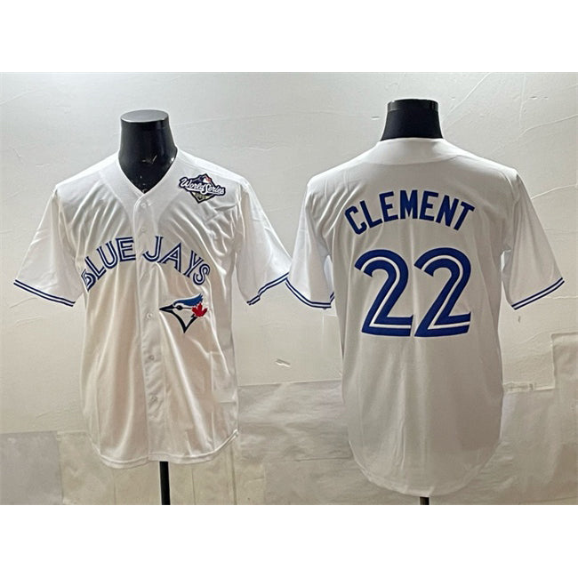 Toronto Blue Jays #22 Ernie Clement White Jereymy 2025 World Series Home Cool Base Stitched Jersey