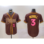 San Diego Padres #3 Jackson Merrill Brown Jereymy Cool Base Stitched Jersey 2