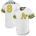 Oakland Athletics #9 Reggie Jackson Mitchell & Ness White Jereymy 1972 Cooperstown Collection Authentic Jersey