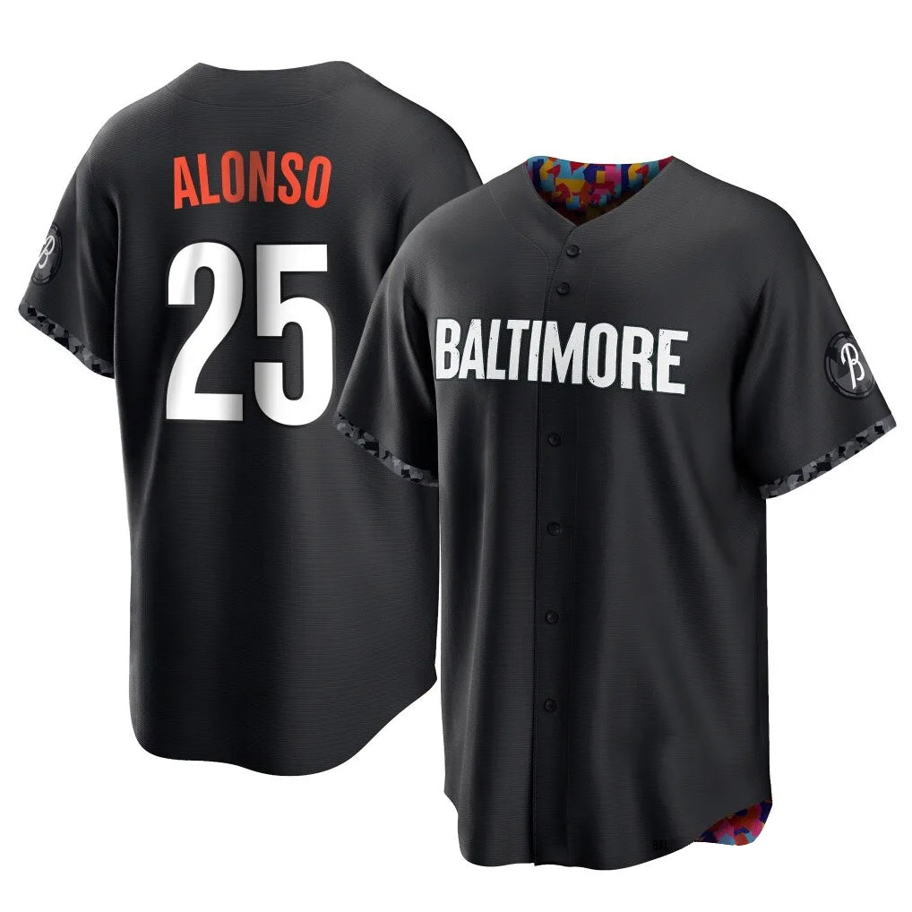 Baltimore Orioles #25 Pete Alonso Player Black Jereymy City Connect Home Game Stitched Jerseys
