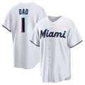 Miami Marlins #1 Dad White Jereymy Home Replica Jersey
