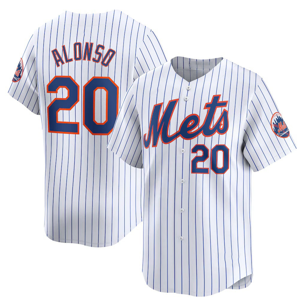 New York Mets #20 Pete Alonso White Jereymy Home Limited Player Jersey
