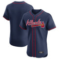 Atlanta Braves Navy Jereymy Limited Elite Home Game Blank Player Stitched Jerseys