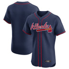 Atlanta Braves Navy Jereymy Limited Elite Home Game Blank Player Stitched Jerseys