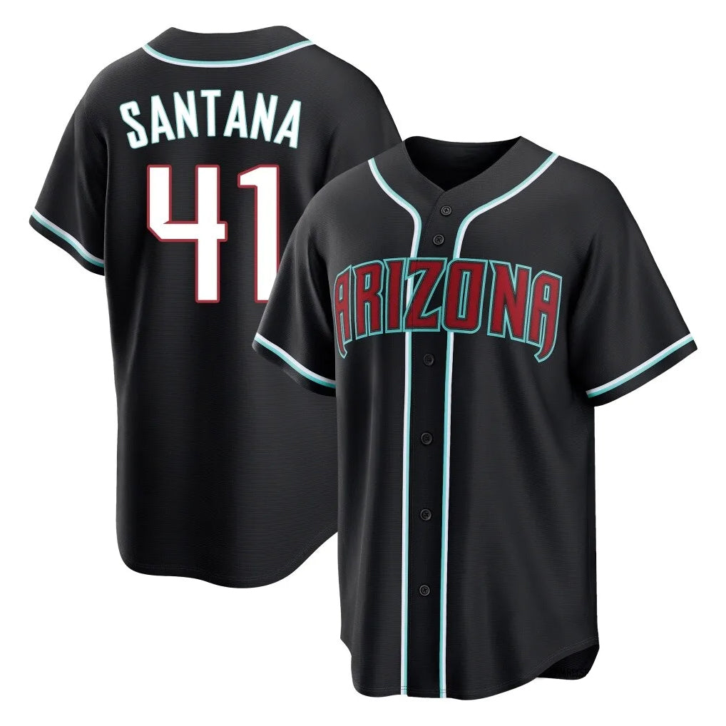 Arizona Diamondbacks #41 Carlos Santana Player Black Jereymy Home Game Stitched Jerseys