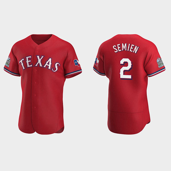 Texas Rangers #2 Marcus Semien Red Jereymy Flex Base Stitched Jersey