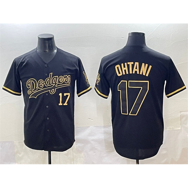Los Angeles Dodgers #17 Shohei Ohtani Black Gold Jereymy Limited Stitched Jersey