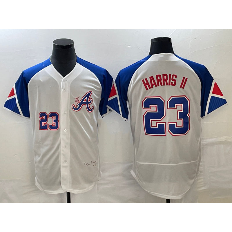 Atlanta Braves #23 Michael Harris II Number White Jereymy 2023 City Connect Flex Base Stitched Jersey 2