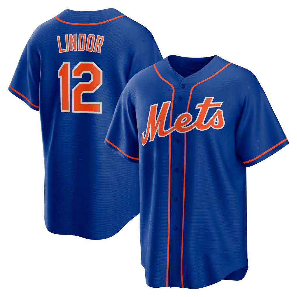 New York Mets #12 Francisco Lindor Royal Jereymy Big & Tall Alternate Replica Player Jersey