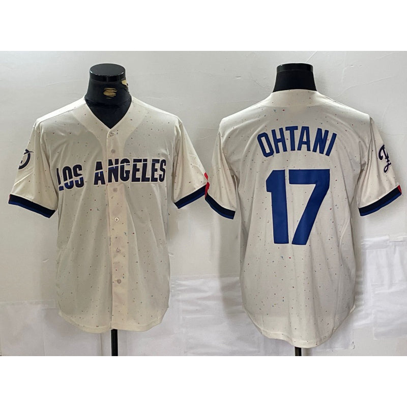 Los Angeles Dodgers #17 Shohei Ohtani Cream Jereymy 2024 City Connect Limited Stitched Jerseys