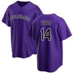 Colorado Rockies #14 Ezequiel Tovar Purple Jereymy Cool Base Stitched Jersey