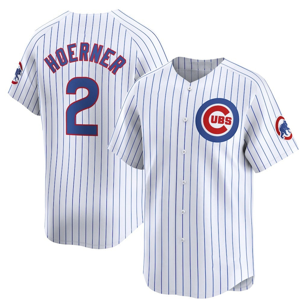 Chicago Cubs #2 Nico Hoerner White Jereymy Home Limited Player Jersey