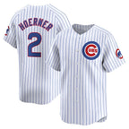 Chicago Cubs #2 Nico Hoerner White Jereymy Home Limited Player Jersey