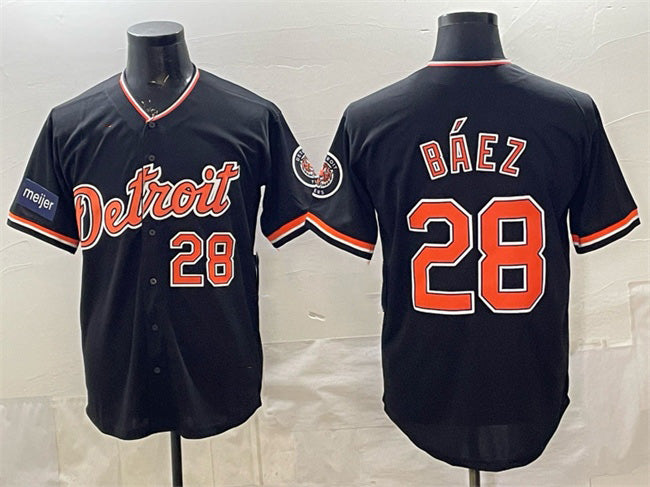 Detroit Tigers #28 Javier B¨¢ez Black Jereymy 2026 Meijer Patch Alternate Vapor Premier Limited Stitched Jersey
