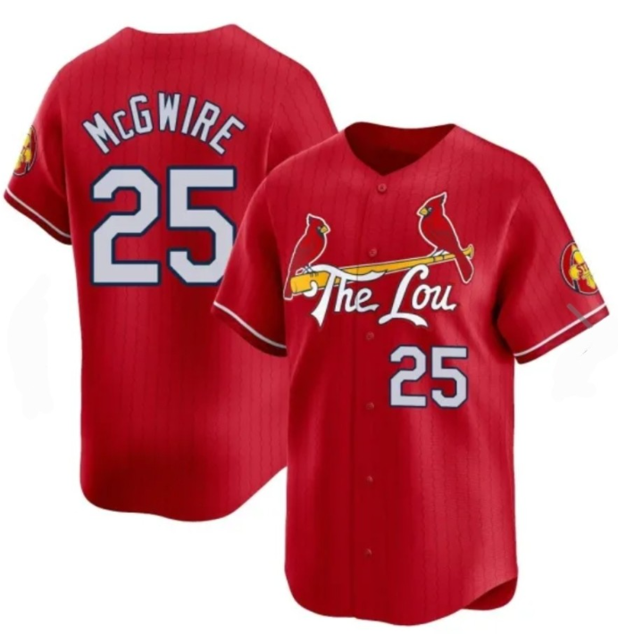 St. Louis Cardinals #25 Mark McGwire Red Jereymy City Connect Jersey