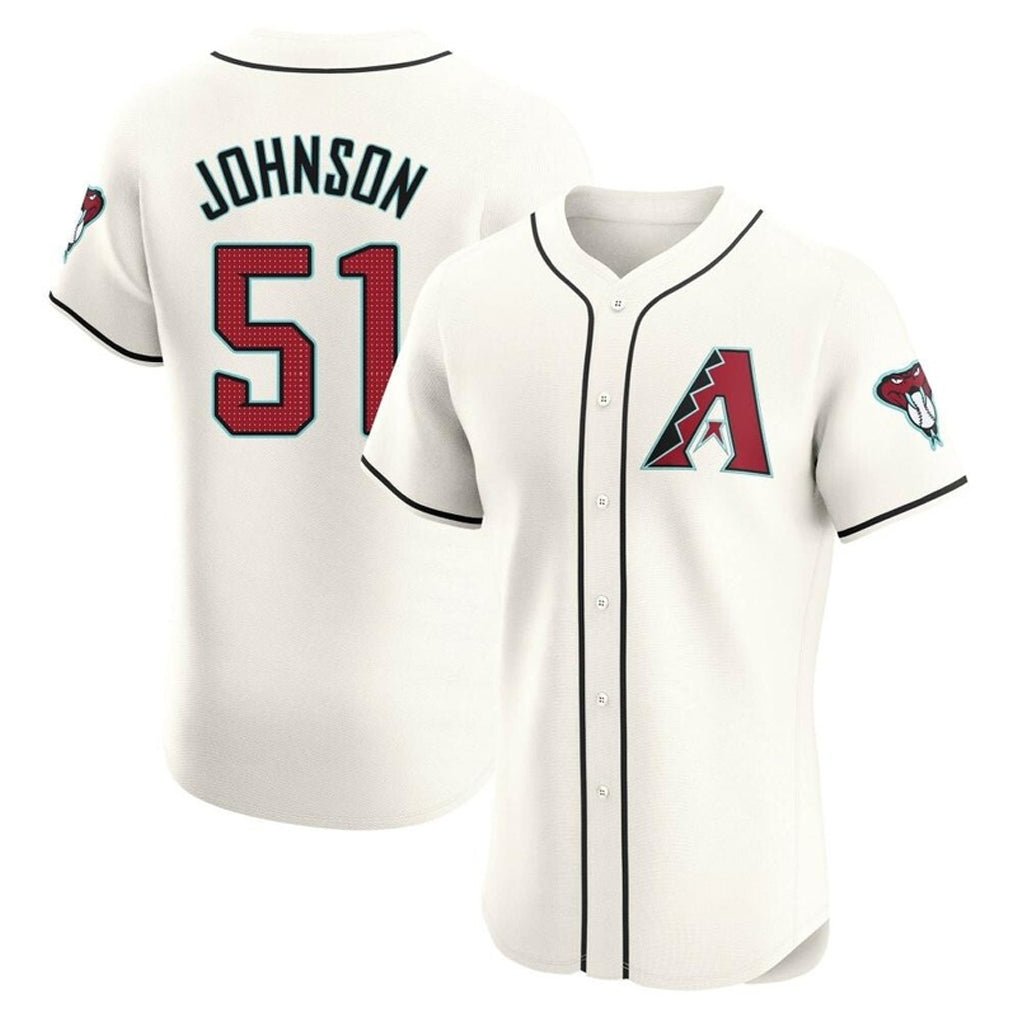 Arizona Diamondbacks #51 Randy Johnson Player Cream Jereymy Limited Elite Home Game Stitched Jerseys