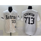 Houston Astros #713 DJ Screwston White Jereymy Gothic 'Houston Born Barrio Raised' Limited Stitched Jersey