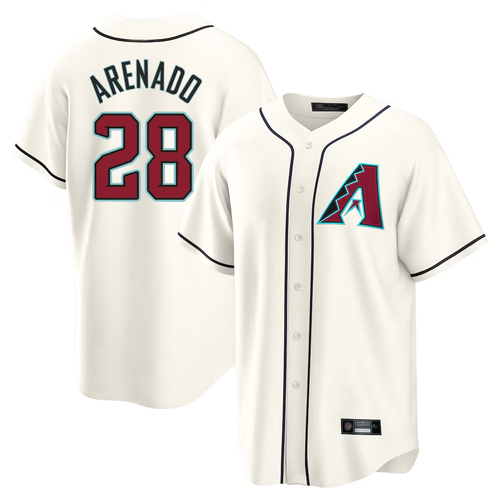 Arizona Diamondbacks #28 Nolan Arenado Player Cream Jereymy Home Game Stitched Jerseys