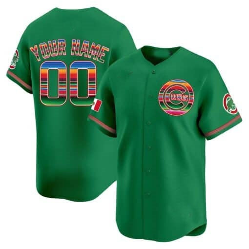 Custom Chicago Cubs Mexico Vapor Premier Limited Jersey ¨C Green Jereymy