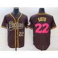 San Diego Padres #22 Juan Soto Number Brown Jereymy NEW 2023 City Connect Cool Base Stitched Jersey
