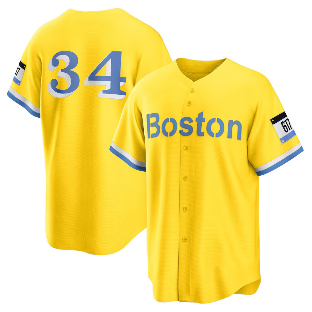 Boston Red Sox #34 David Ortiz Gold Jereymy Retired Player City Connect Replica Jersey
