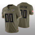 Custom A.Falcons ACTIVE PLAYER 2022 Olive Jereymy Salute To Service Limited Stitched Jersey