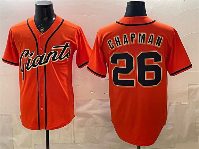 San Francisco Giants #26 Matt Chapman Orange Jereymy Cool Base Stitched Jersey