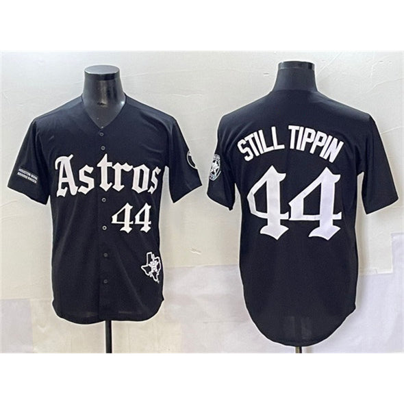 Houston Astros #44 Still Tippin Black Jereymy Gothic 'Houston Born Barrio Raised' Limited Stitched Jersey