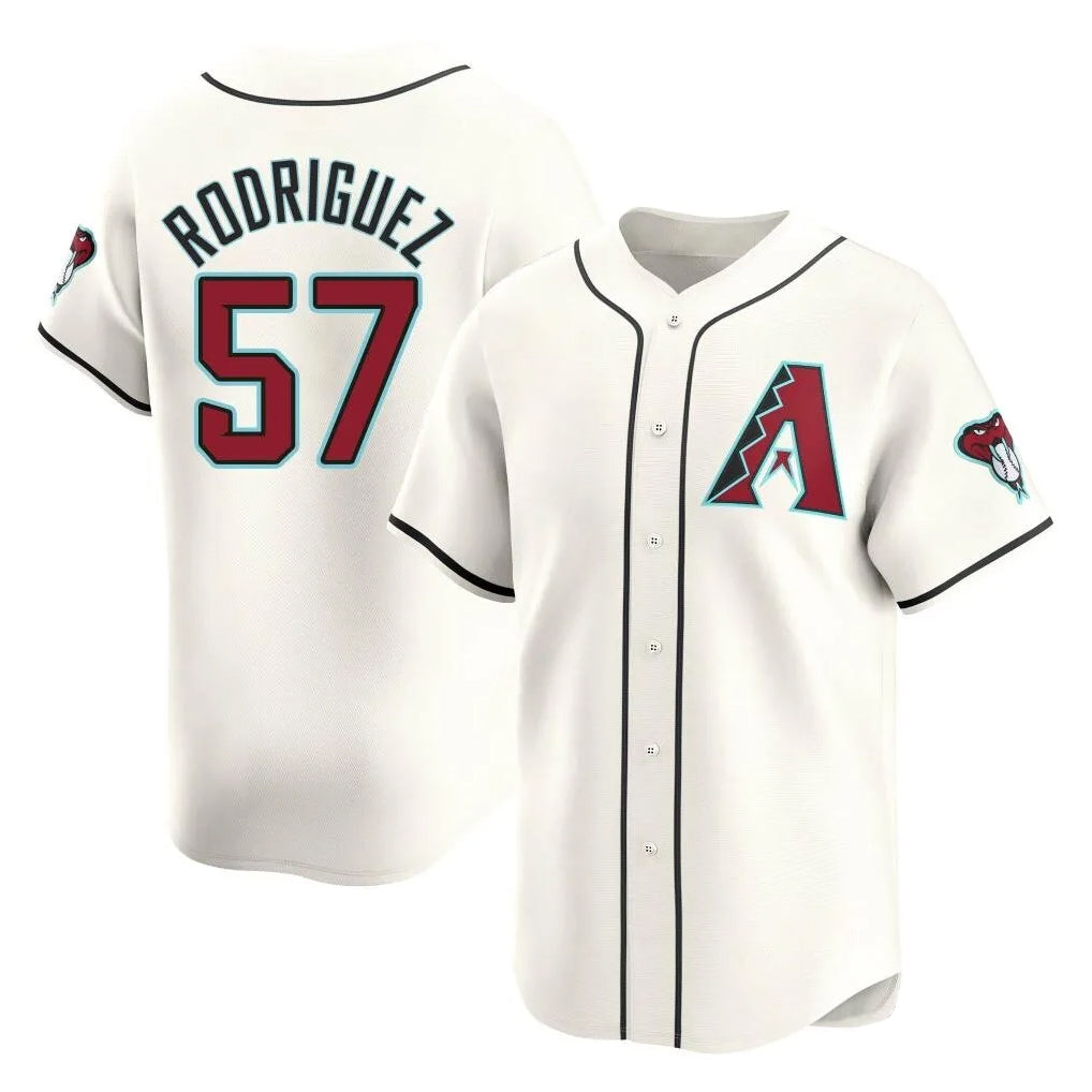 Arizona Diamondbacks #57 Eduardo Rodriguez Player Cream Jereymy Limited Home Game Stitched Jerseys