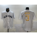 New York Yankees #3 Babe Ruth White Jereymy Pinstripe Fashion Cool Base Jersey 2