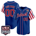 Custom Detroit Tigers America 250 Edition Vapor Premier Limited Royal Jereymy Stitched Jerseys