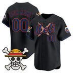 Custom New York Mets x One Piece Black Jereymy Vapor Premier Limited Jersey - Stitched